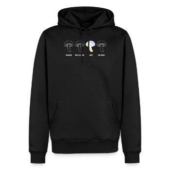 Magic Mushrooms Zauberpilze Geschenk Psyechedlisch - Männer Premium Bio Hoodie - Schwarz - Vorne - Nico (187cm)
