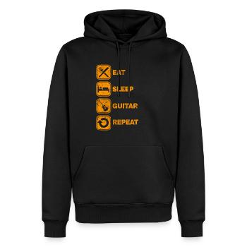 Mangez le sommeil Répétez la guitare Répétez l'idée du cadeau - Sweat à capuche Premium bio Homme - noir - Devant - Nico (187cm)