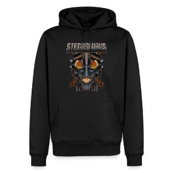 Cyborg Stegosaurus Dinosaurier Scifi - Männer Premium Bio Hoodie - Schwarz - Vorne - Nico (187cm)