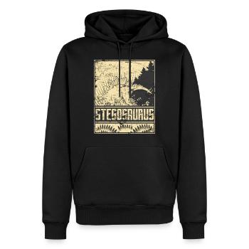 Stegosaurus Saurier Dinosaruier Pflanzenfresser - Männer Premium Bio Hoodie - Schwarz - Vorne - Nico (187cm)