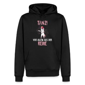 Unicorn unicorns dance especially out of line - Men’s Premium Organic Hoodie - black - Front - Nico (187cm)