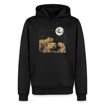 Drei Mond Capybaras Shirt Trägheit, Frettchen Liebhaber - Männer Premium Bio Hoodie - Schwarz - Vorne - Nico (187cm)