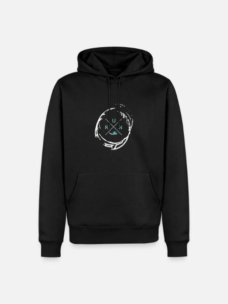 course - Sweat à capuche Premium bio Homme - noir