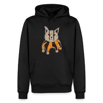 Chat d'Halloween - Sweat à capuche Premium bio Homme - noir - Devant - Nico (187cm)