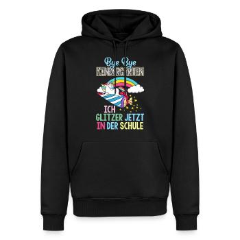 Einhorn 1. Klasse Einschulung Schulanfang Geschenk - Männer Premium Bio Hoodie - Schwarz - Vorne - Nico (187cm)