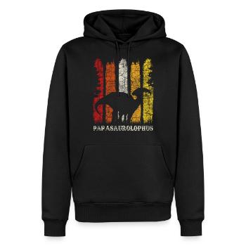 Dinosaure Parasaurolophus - Sweat à capuche Premium bio Homme - noir - Devant - Nico (187cm)