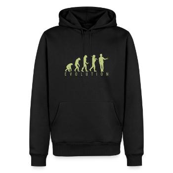 Human Evolution - Männer Premium Bio Hoodie - Schwarz - Vorne - Nico (187cm)