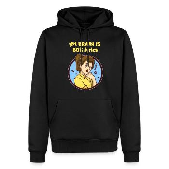 Amant de musique nerd accrocheur vie cadeau idée - Sweat à capuche Premium bio Homme - noir - Devant - Nico (187cm)