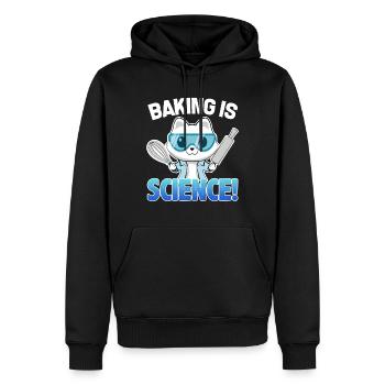 Baking is Science Cat - Men’s Premium Organic Hoodie - black - Front - Nico (187cm)