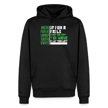 Alphabet - Männer Premium Bio Hoodie - Schwarz - Vorne - Nico (187cm)