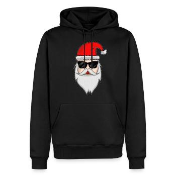 Cool Père Noël - Noël Santa Winter - Sweat à capuche Premium bio Homme - noir - Devant - Nico (187cm)
