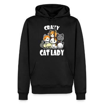 Dame chat fou - Sweat à capuche Premium bio Homme - noir - Devant - Nico (187cm)