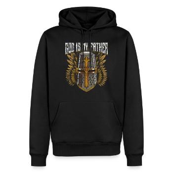 Chevalier de chevalier croisé Chevalier - Sweat à capuche Premium bio Homme - noir - Devant - Nico (187cm)