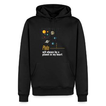 Pluton sera toujours une planète dans mon coeur - Sweat à capuche Premium bio Homme - noir - Devant - Nico (187cm)