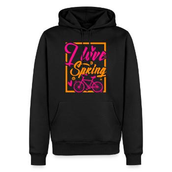 Vélo de printemps - Sweat à capuche Premium bio Homme - noir - Devant - Nico (187cm)