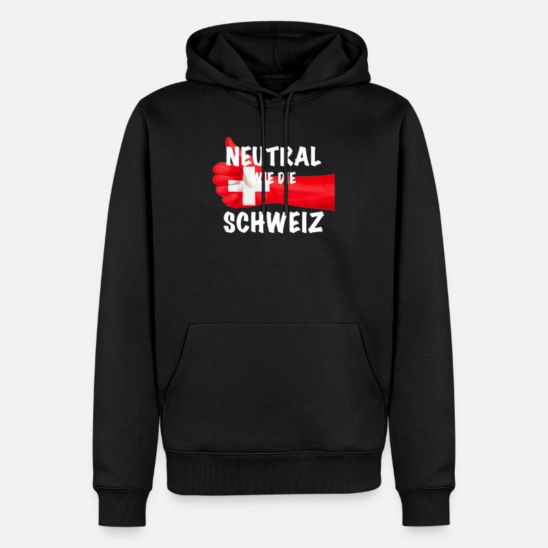 Neutre comme la Suisse - Sweat à capuche Premium bio Homme - noir