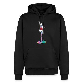 Funny Super Fart Unicorn Farting Unicorn Gift - Men’s Premium Organic Hoodie - black - Front - Nico (187cm)