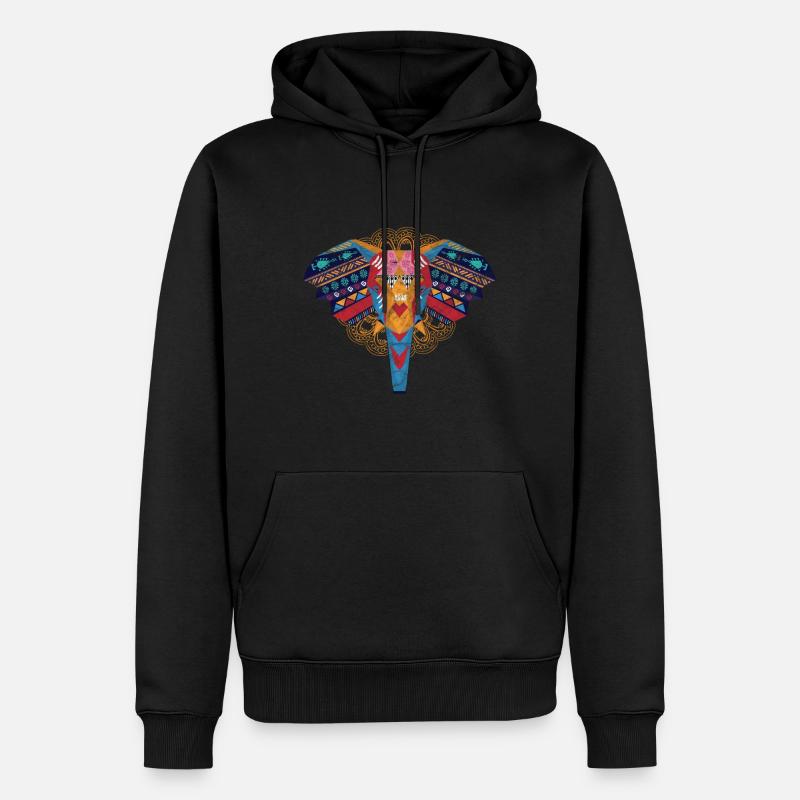 Art - Éléphant - Sweat à capuche Premium bio Homme - noir