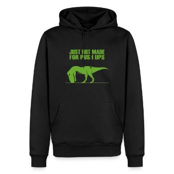 T rex no like push ups gym funny fun - Männer Premium Bio Hoodie - Schwarz - Vorne - Nico (187cm)