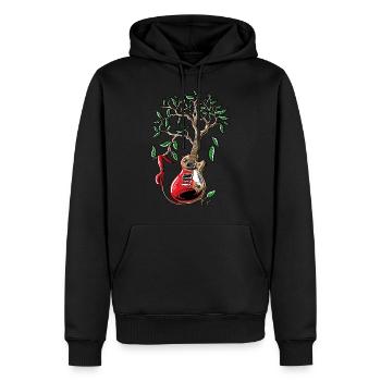 Gitarrenmusikhemd Gitarrenspieler-Aquarellbaum - Männer Premium Bio Hoodie - Schwarz - Vorne - Nico (187cm)