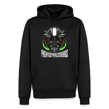 Cyborg Pachycephalosaurus Dinosaurier Scifi - Männer Premium Bio Hoodie - Schwarz - Vorne - Nico (187cm)