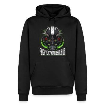 Roboter Dino - Männer Premium Bio Hoodie - Schwarz - Vorne - Nico (187cm)