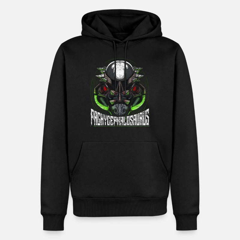 Roboter Dino - Männer Premium Bio Hoodie - Schwarz