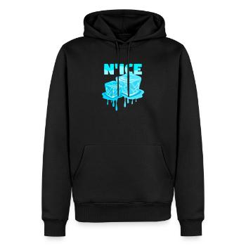 ghiaccio - Felpa con cappuccio ecologica premium da uomo - nero - Fronte - Nico (187cm)
