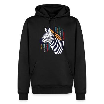 Cheval nomade mondial - Sweat à capuche Premium bio Homme - noir - Devant - Nico (187cm)