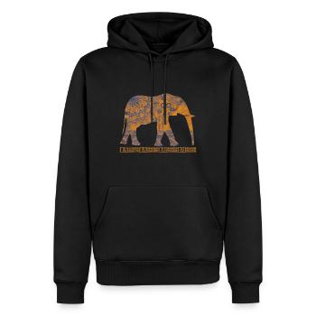Globaler Nomaden-Elefant - Männer Premium Bio Hoodie - Schwarz - Vorne - Nico (187cm)