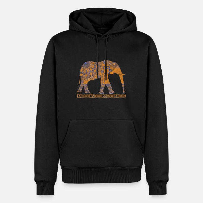 Éléphant nomade mondial - Sweat à capuche Premium bio Homme - noir