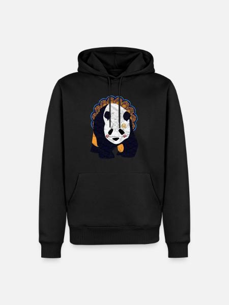 Globaler Nomadenpanda - Männer Premium Bio Hoodie - Schwarz