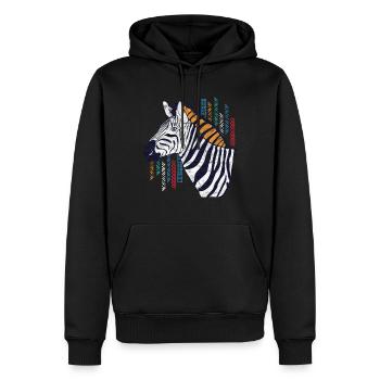 Global nomadic horse - Men’s Premium Organic Hoodie - black - Front - Nico (187cm)