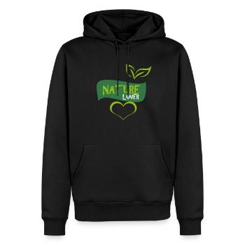 nature - Sweat à capuche Premium bio Homme - noir - Devant - Nico (187cm)