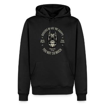 Chien Boxer - Sweat à capuche Premium bio Homme - noir - Devant - Nico (187cm)