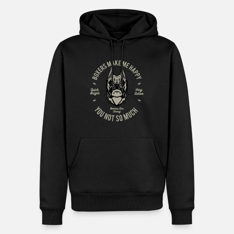 Boxer Hund - Männer Premium Bio Hoodie - Schwarz