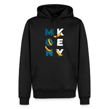 Cadeau de banane singe banane singe banane - Sweat à capuche Premium bio Homme - noir - Devant - Nico (187cm)