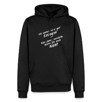 education - Men’s Premium Organic Hoodie - black - Front - Nico (187cm)