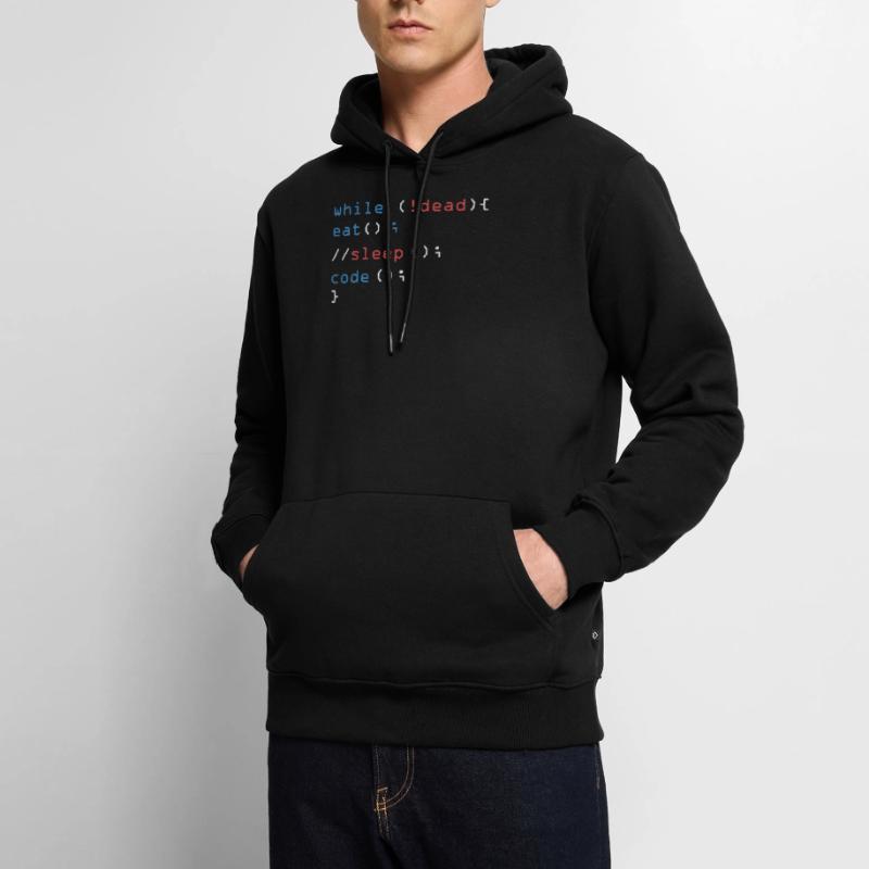 While Not Dead Eat Sleep Code programmeur pirate informatique Sweat à capuche Premium bio Homme