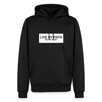 En direct by faith chrétien jésus don - Sweat à capuche Premium bio Homme - noir - Devant - Nico (187cm)