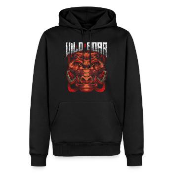 Warzenschwein Wildschweine Schwein Tier - Männer Premium Bio Hoodie - Schwarz - Vorne - Nico (187cm)