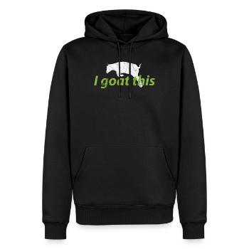 Animal Puns I'll go for it - Men’s Premium Organic Hoodie - black - Front - Nico (187cm)