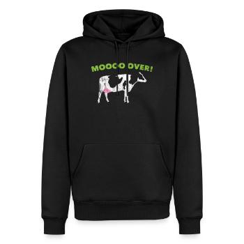 Animal Puns Moo over - Men’s Premium Organic Hoodie - black - Front - Nico (187cm)