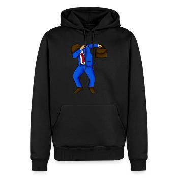 Dabbing Business Man T-Shirt - Pun Business Worker - Men’s Premium Organic Hoodie - black - Front - Nico (187cm)