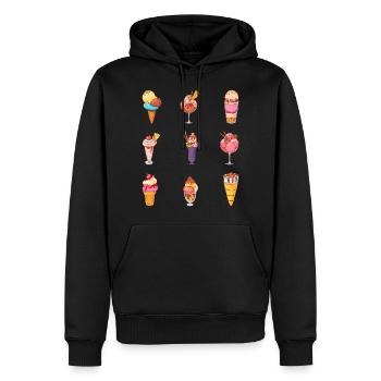 Eis Speiseeis Eiskrem Eiscreme Kugeleis Eisbecher - Männer Premium Bio Hoodie - Schwarz - Vorne - Nico (187cm)