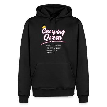 Kampierendes lustiges Hemd - kampierende Königin Natur im Freien - Männer Premium Bio Hoodie - Schwarz - Vorne - Nico (187cm)