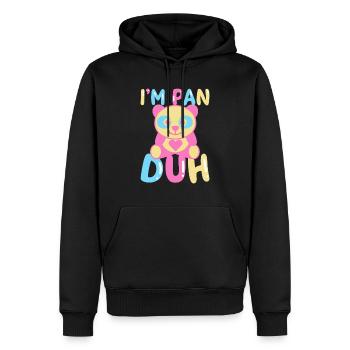 I'm Pan Duh Pansexual Panda Bi Pride LGBT Gift - Men’s Premium Organic Hoodie - black - Front - Nico (187cm)