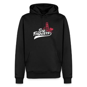 San Francisco - Men’s Premium Organic Hoodie - black - Front - Nico (187cm)