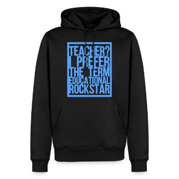 Lehrer? - Männer Premium Bio Hoodie - Schwarz - Vorne - Nico (187cm)