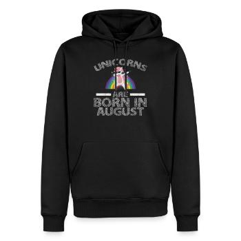 Unicorn Unicorns sont nés en août - Licorne - Sweat à capuche Premium bio Homme - noir - Devant - Nico (187cm)